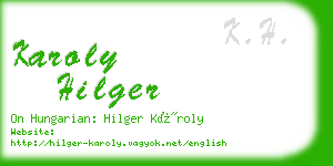 karoly hilger business card